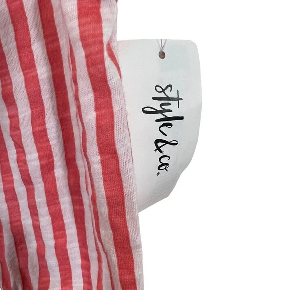 Style & Co. Blouse XL NWT $44.50 Multicolor Striped Pattern Babydoll Swing Fit - Picture 5 of 7